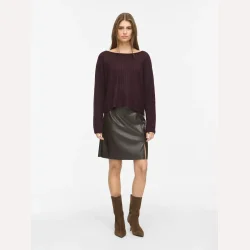 Noisy May Clara Penny Coated HW Slit Skirt Demitasse
