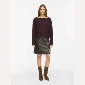 Noisy May Clara Penny Coated HW Slit Skirt Demitasse