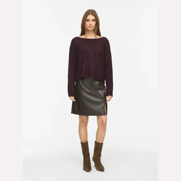 Noisy May Clara Penny Coated HW Slit Skirt Demitasse