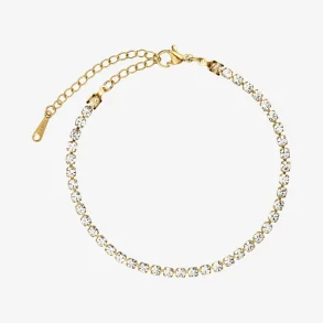Wolff Jewelry Crystal Tennis Bracelet Guld Eller S�lv