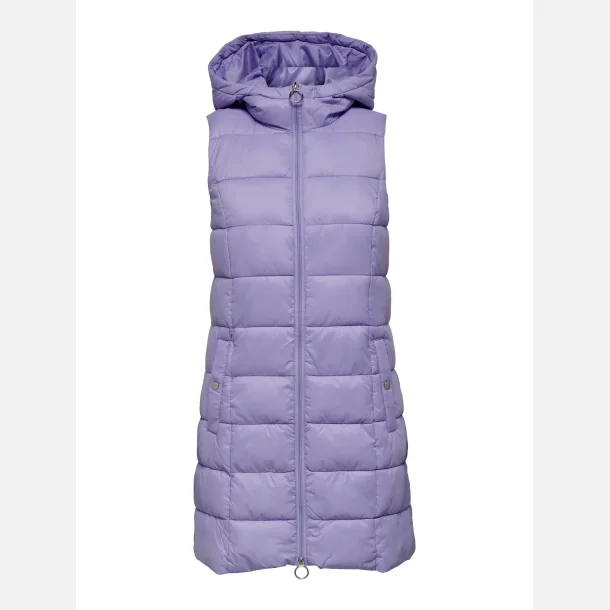 JDY Zulu Long Hood Waistcoat Lilla
