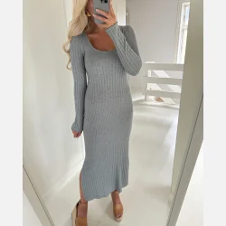 Pieces Iris Ankel Kjole Gr Eller Sort