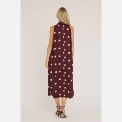 A-VIEW Emily Dot Dress Bordeaux/Rose