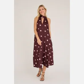 A-VIEW Emily Dot Dress Bordeaux/Rose