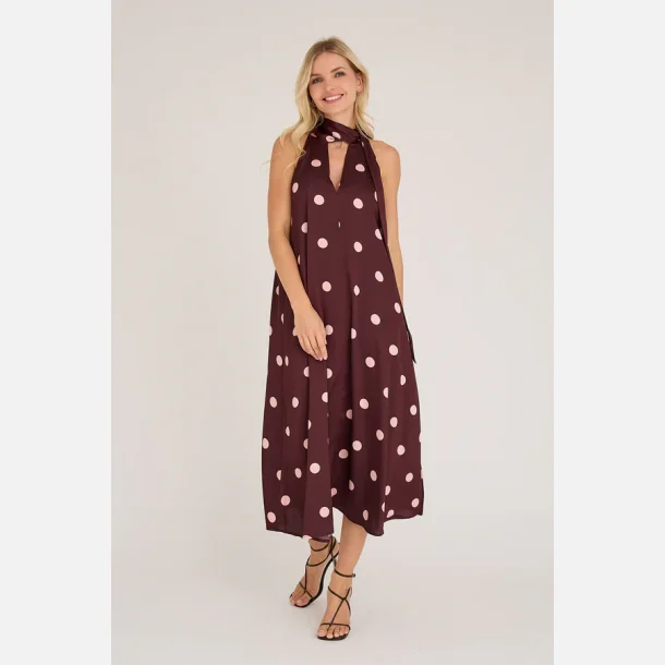 A-VIEW Emily Dot Dress Bordeaux/Rose