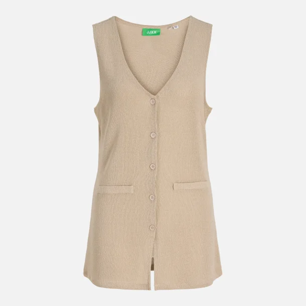 JJXX Valerie Long Vest Feather Gray
