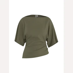 HYPEDROP Yuri SS Draped Top Burnt Olive