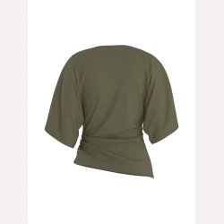 HYPEDROP Yuri SS Draped Top Burnt Olive
