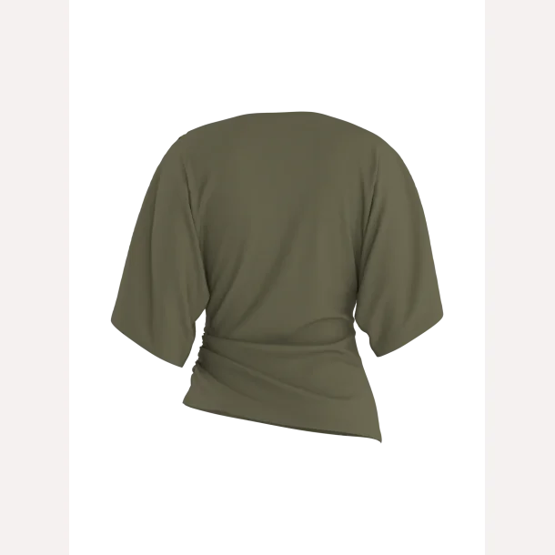HYPEDROP Yuri SS Draped Top Burnt Olive