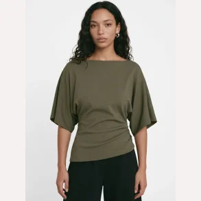 HYPEDROP Yuri SS Draped Top Burnt Olive