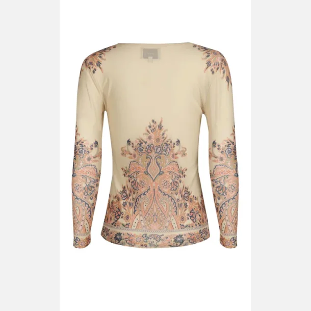 Liberte Essentiel Mesh LS Tshirt Creme Paisley