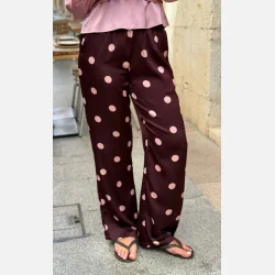 Liberte Essentiel Dotti Pants Plum Rose Big Dot