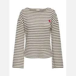 JDY Thea Boatneck Top Birch Black Iris