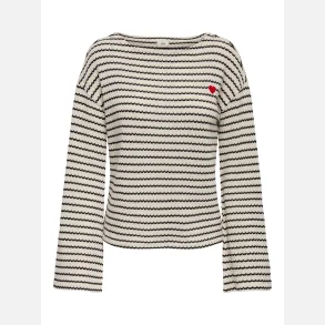 JDY Thea Boatneck Top Birch Black Iris