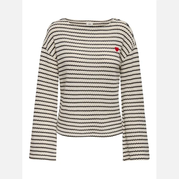 JDY Thea Boatneck Top Birch Black Iris