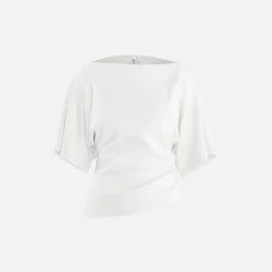 HYPEDROP Yuri SS Draped Top White