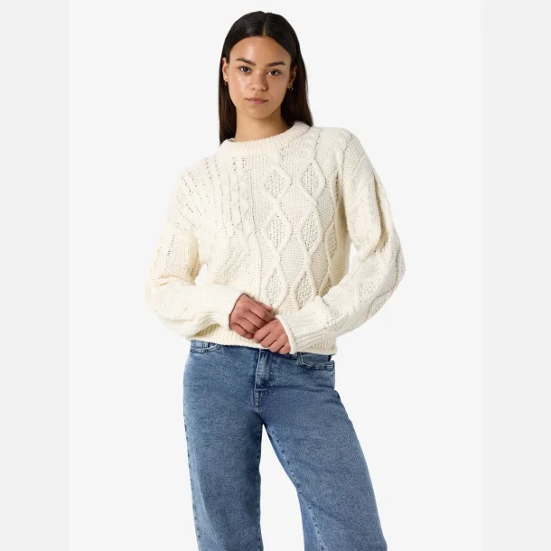 Noisy May Estha L/S O-Neck Structured Knit Birch