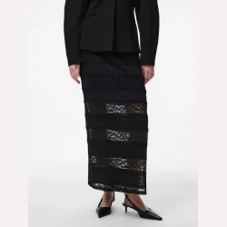 Pieces Miro MW Ankel Slim Skirt Black