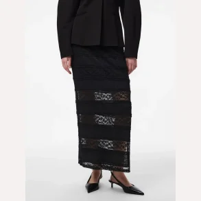 Pieces Miro MW Ankel Slim Skirt Black