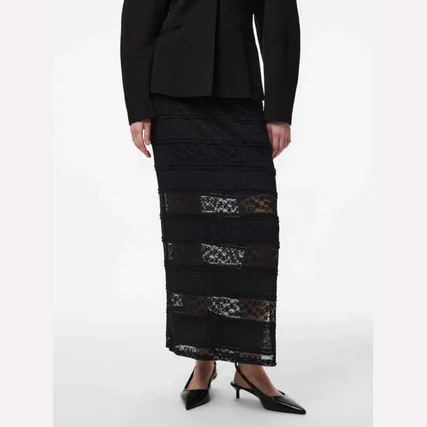 Pieces Miro MW Ankel Slim Skirt Black