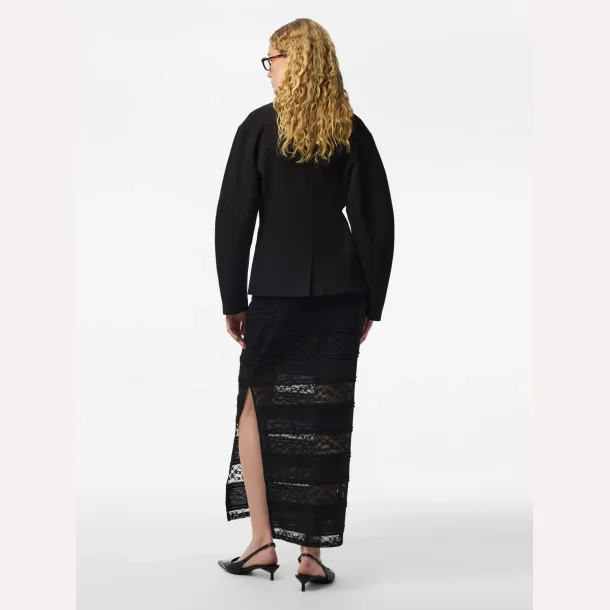 Pieces Miro MW Ankel Slim Skirt Black