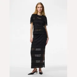 Pieces Miro MW Ankel Slim Skirt Black