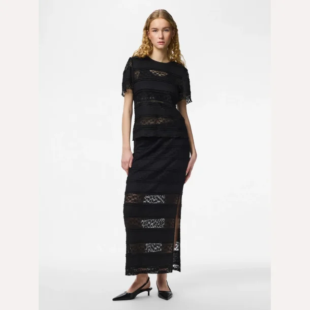Pieces Miro MW Ankel Slim Skirt Black