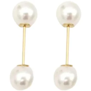 Wolff Jewelry Pin Straight White Pearl Gold Plated