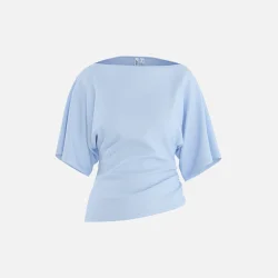 HYPEDROP Yuri SS Draped Top Ice Water