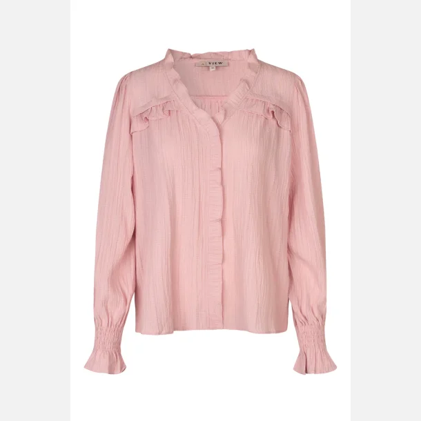 A-VIEW Sonja frill blouse rosa stribet