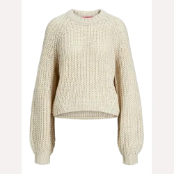 JJXX Kelly Chunky Crew Neck Knit Bone White
