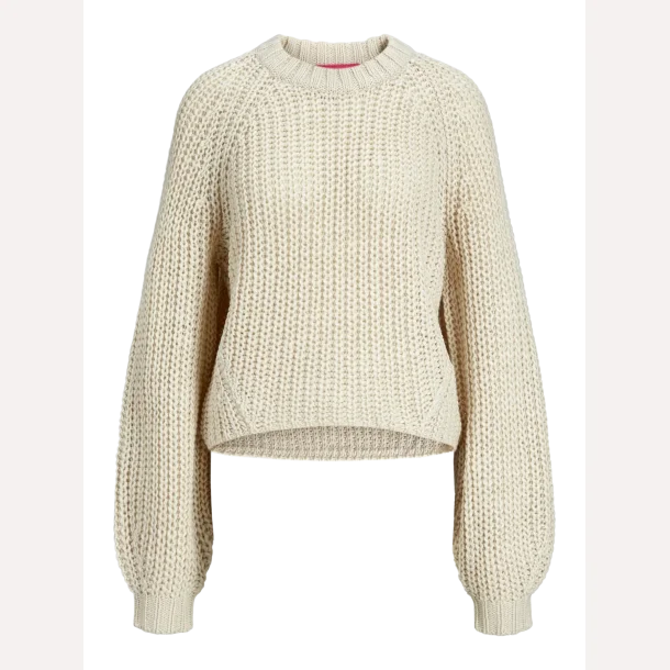 JJXX Kelly Chunky Crew Neck Knit Bone White