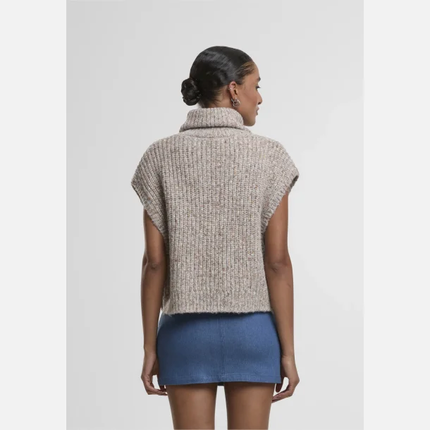 Noisy May Marl Roll Neck Knit Vest Light Grey 