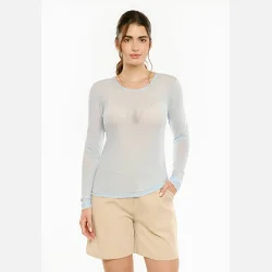 Liberte Essentiel Mesh LS Tshirt Light Blue