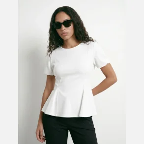 PREORDER HYPEDROP Tamara SS Peplum Top White