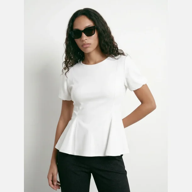 PREORDER HYPEDROP Tamara SS Peplum Top White