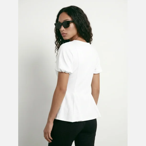 PREORDER HYPEDROP Tamara SS Peplum Top White