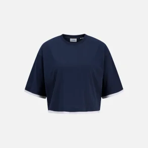JJXX Andrea SS Cropped Contrast Tee Navy