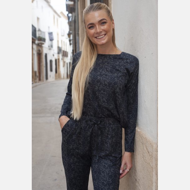 Liberte Essentiel Alma bluse black grey lace