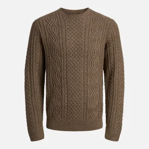 Jack and Jones Blusean Cable Strik Brun