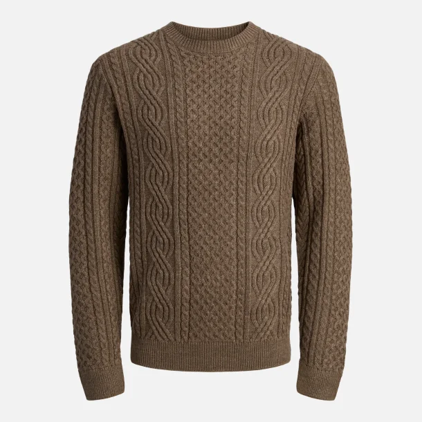 Jack and Jones Blusean Cable Strik Brun