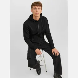 Jack &amp; Jones Bradley sweat zip hoodie sort