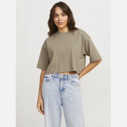 JJXX Andrea Loose Cropped Tee Brindle