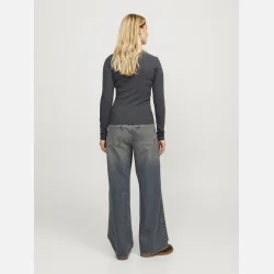 JJXX Freya LS Rib Tee Dark Grey