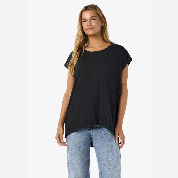 Noisy May Mathilde S/S Loose Long Top Black