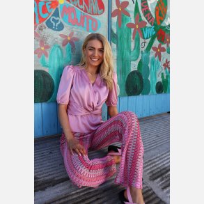 PREORDER Liberte Essentiel Tiki SS Twist Blouse Dusty Rose 