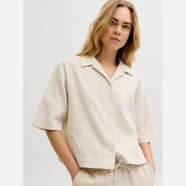 JJXX Global waffle 3/4 Resort Shirt Moonbeam