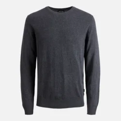 Jack &amp; Jones Emil strik crew neck dark grey melange