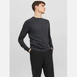 Jack &amp; Jones Emil strik crew neck dark grey melange