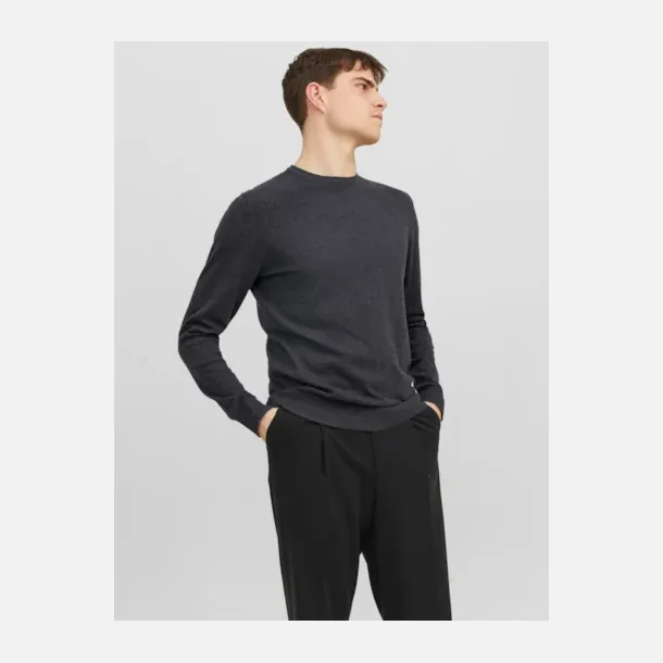 Jack &amp; Jones Emil strik crew neck dark grey melange